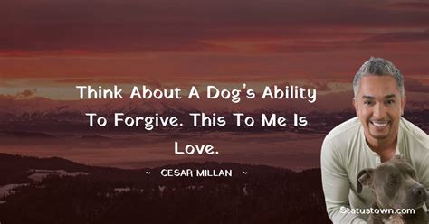 Think about a dog’s ability to forgive. This to me is love. - Cesar ...