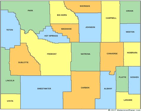 Printable Wyoming Maps | State Outline, County, Cities