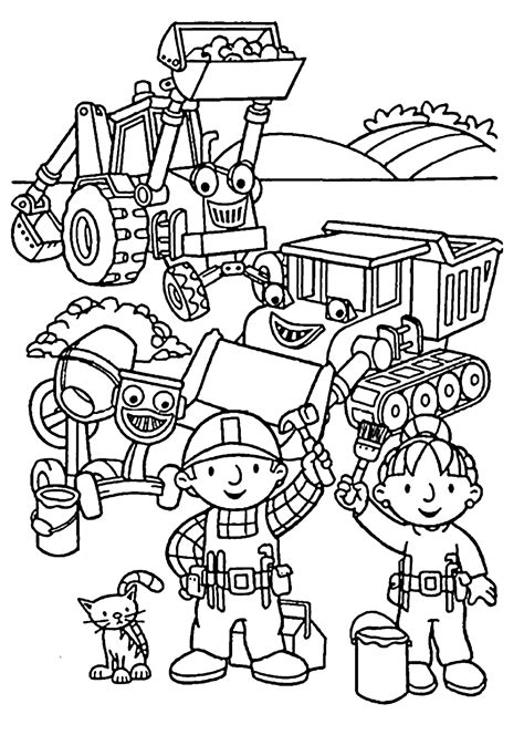 Coloring Pages | Cartoon Charactors Bob The Builder Coloring Pages