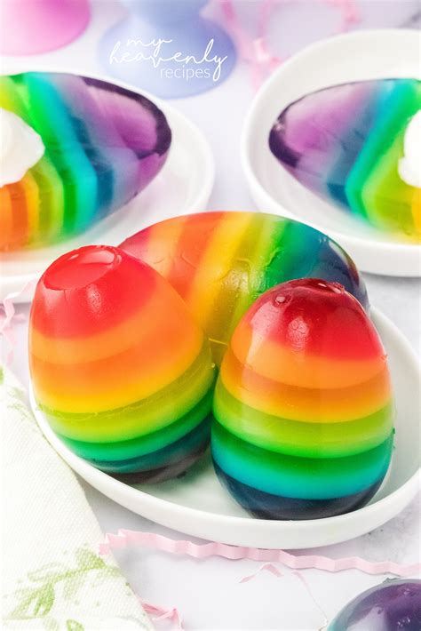 Rainbow Jello Easter Eggs - My Heavenly Recipes