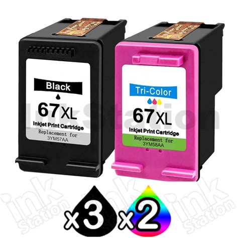 HP 5 Pack 67XL Compatible High Yield Inkjet Cartridges 3YM57AA ...