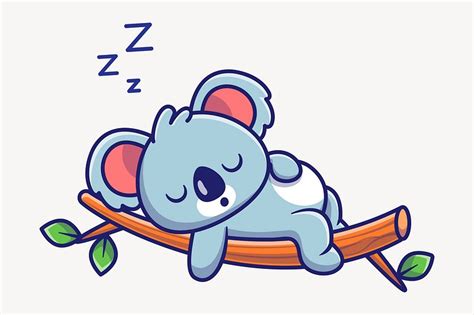 Sleeping koala clipart, animal cartoon | Free Photo - rawpixel