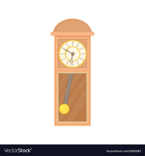 Grandfather clock icon cartoon style Royalty Free Vector