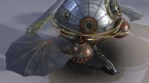 Steampunk steam helicopter 3D model - TurboSquid 1201269