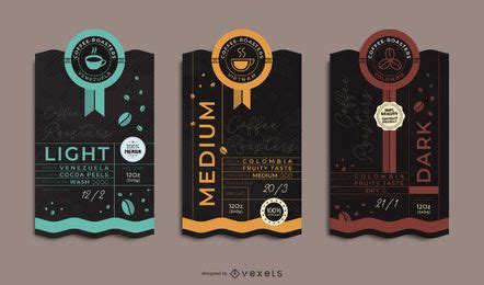 Premium Coffee Packaging Label Set Vector Download