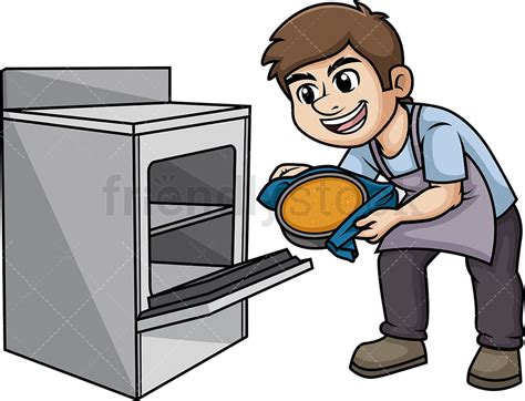 Man Baking A Cake Cartoon Vector Clipart - FriendlyStock