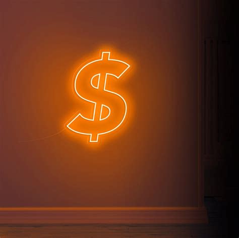 Dollar Sign Neon Sign - ZULIE E-COMMERCE LLC DBA LIT LAMP