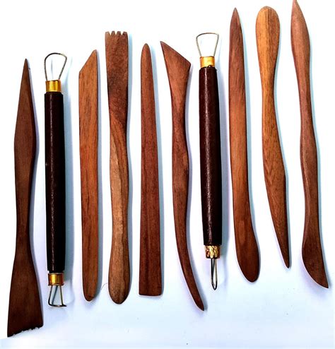 10pcs Wooden Clay Modeling Tools for Sculpting, Crafting, Modelling and ...