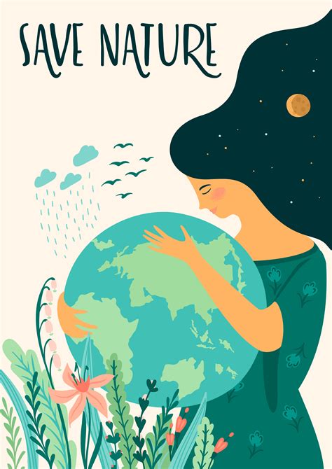 Save Nature. Earth Day. Vector template, design element 534654 Vector ...