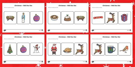 Christmas Odd One Out Worksheet / Worksheet (teacher made)