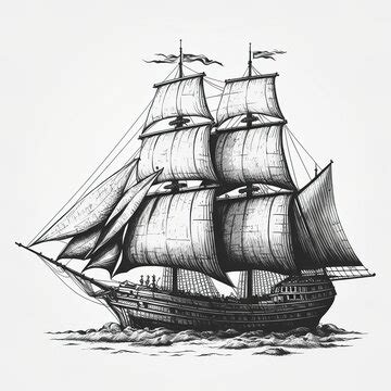 Pirate Ship Pencil Drawing