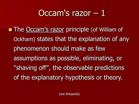 PPT - Occam's razor – 1 PowerPoint Presentation, free download - ID:5400383