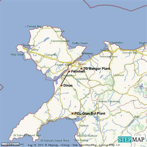 StepMap - Plant Locations Caernarfon Bypass - Landkarte für World