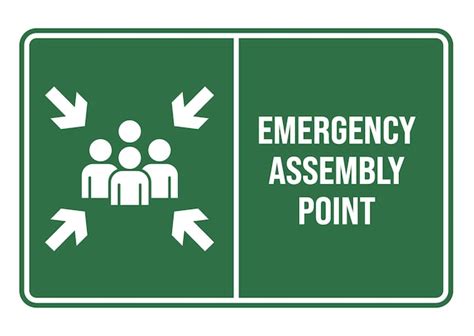 Premium Vector | Emergency assembly point print ready sign vector