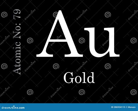 Gold Chemical Element Symbol and Atomic Number Stock Illustration ...