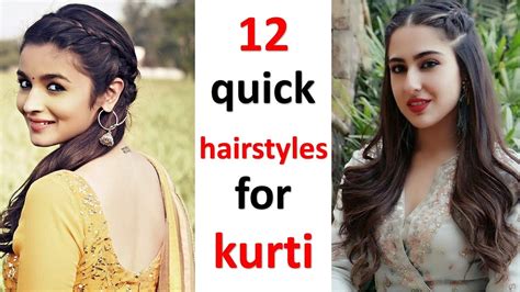 12 kurti hairstyles for ladies - YouTube