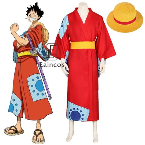 Anime One Piece Cosplay Monkey D Luffy Wano Country Arc Cosplay Costume ...