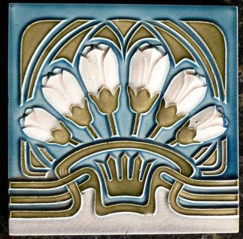 Art Nouveau European Ceramic Tile Reproduction Retro Azulejo Vintage ...