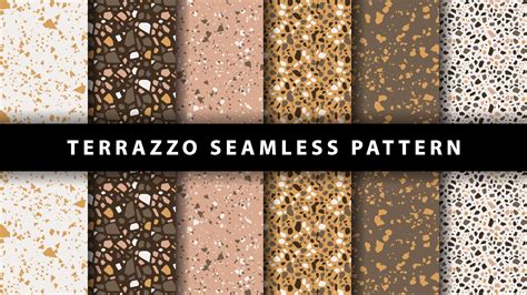 Set of terrazzo seamless patterns. Terrazzo floor pattern. Terrazzo ...