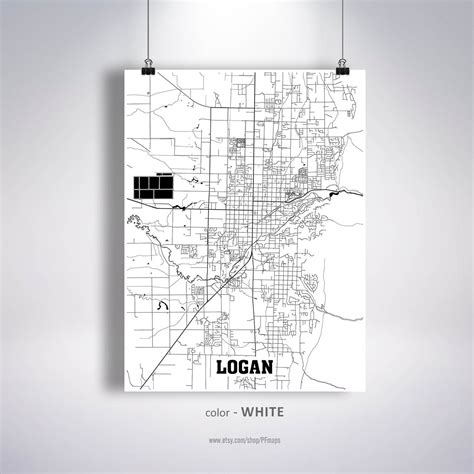 Logan Map Print Logan City Map Utah UT USA Map Poster Logan | Etsy