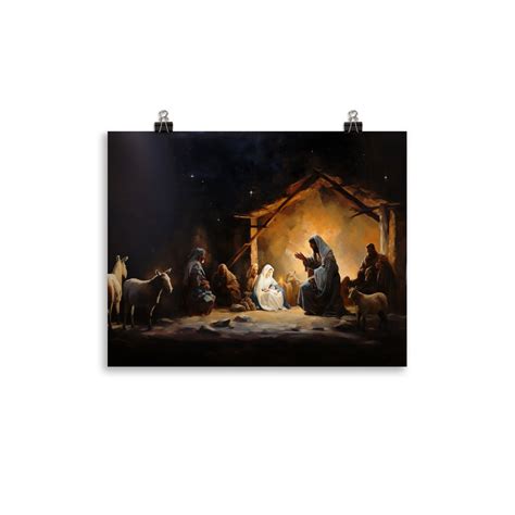 Away in a Manger Nativity Print - Etsy Canada