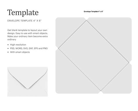 Envelope Template 4 X 6 Blank Envelope Template - Etsy