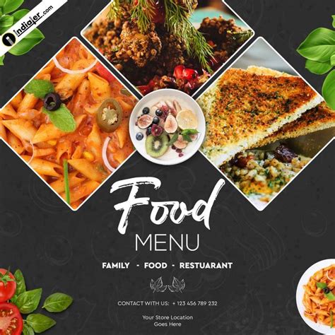 Food Banner Design Template Free PSD Download - Indiater | Food menu ...