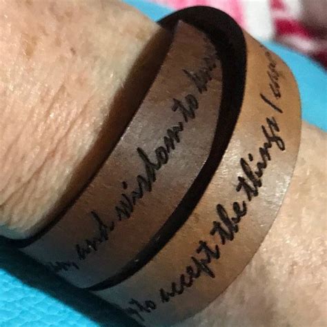 Serenity Prayer Bracelet Custom Leather Double wrap laser | Etsy