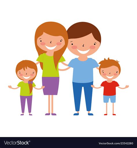 Family characters cartoon Royalty Free Vector Image