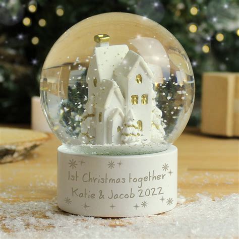 Personalised New Home Christmas Village Snow Globe By Oli & Zo