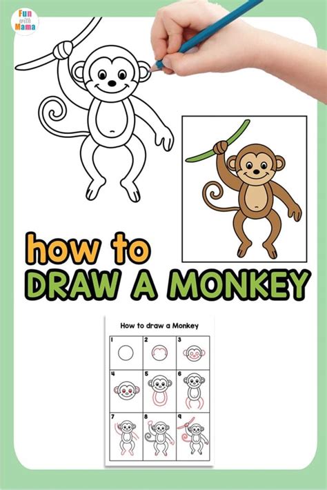 How To Draw Monkey Easy Drawing Monkey For Children Step By Step Stock ...