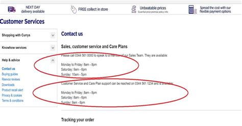 currys contact us page - UK Customer Service Contact Numbers Lists
