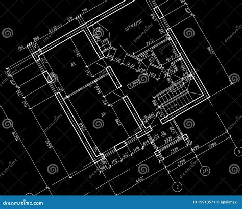 CAD Architectural Plan Drawing Blueprint. Stock Illustration ...