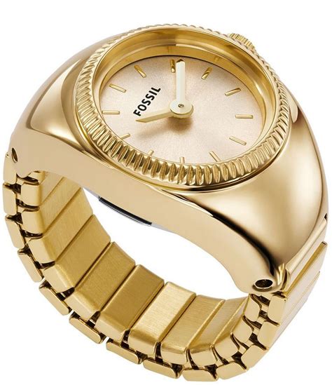 Fossil Gold Tone Stainless Steel Ring Watch | Dillard's