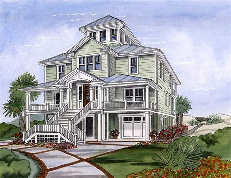 Plan 15033NC: Beach House Plan with Cupola | Beach house plans, Beach ...