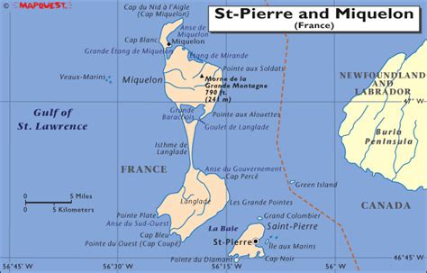 Map of Saint-Pierre and Miquelon.