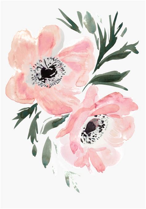 Slim Hand Painted Flowers Transparent Decorative - Painted Flower ...