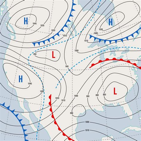 Weather forecast, meteorology isobar USA map 14041671 Vector Art at ...