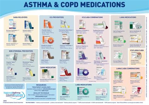 Asthma & COPD Medications Chart in 2020 | Medication chart, Asthma ...