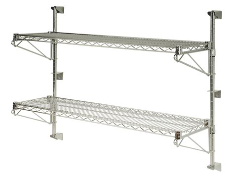 24" High Adjustable 2 Tier Chrome Wall Mount Shelving Kits | Wall ...