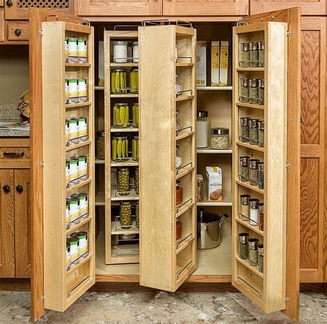 Wood storage cabinets with doors and shelves | Kitchen pantry storage ...