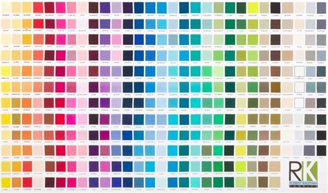 a color chart with different shades