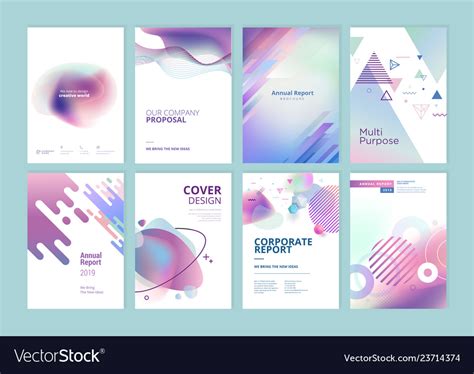 Set of brochure annual report design template Vector Image