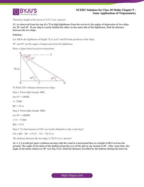 NCERT Solutions for Class 10 Maths Chapter 9 Some Applications of ...