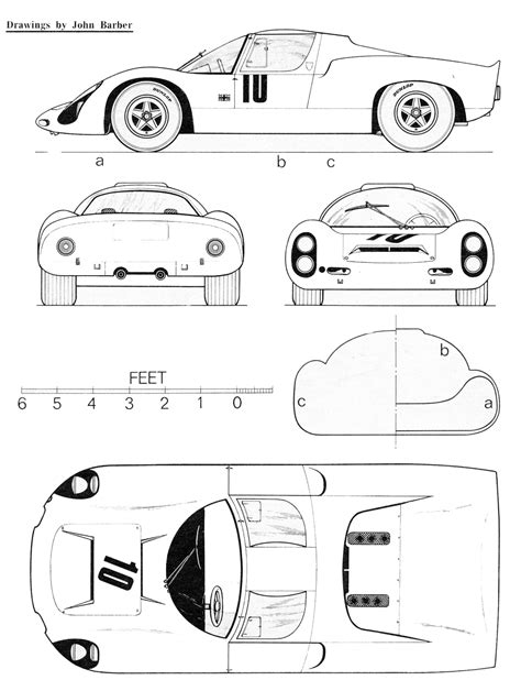 Porsche 910 Blueprint - Download free blueprint for 3D modeling