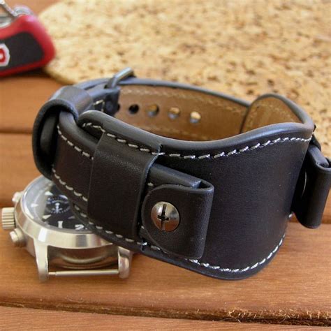 Watch strap black leather 20mm | Leather watch bands, Leather watch ...