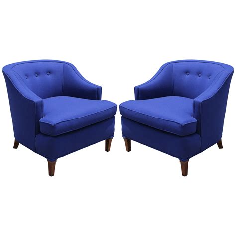 Deep Blue Restored Club / Lounge Chairs