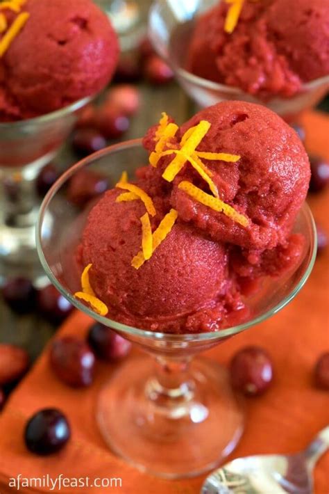 Cranberry Orange Sorbet - A Family Feast®