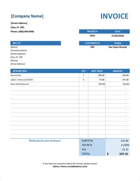 40 Free Invoice Templates In Microsoft Excel And DOCX Formats