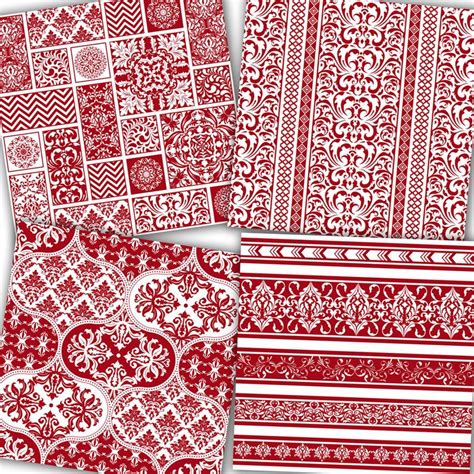 Red Scrapbook Paper: red Seamless Patterns Red - Etsy